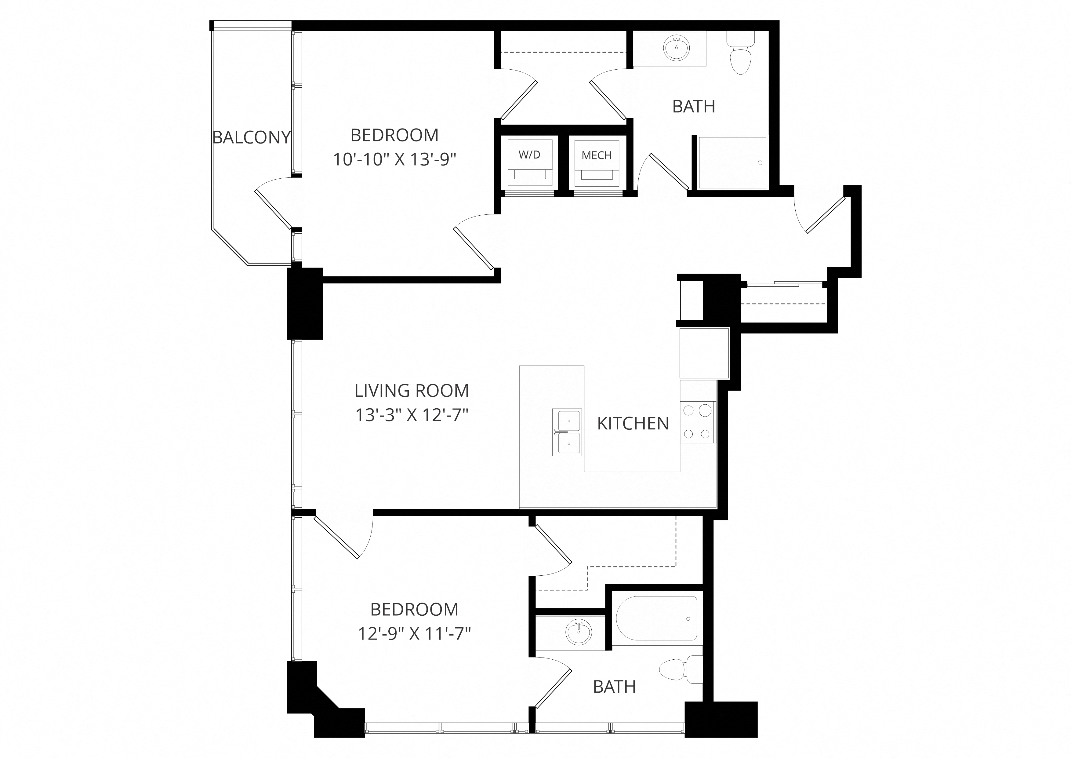 B1_TwoBedroom floor plan